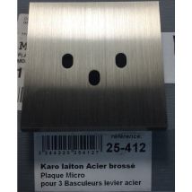 Mod Elec 25-412 – Fassade Karo Laiton Acier Brossé – 3 Basculeurs levier
