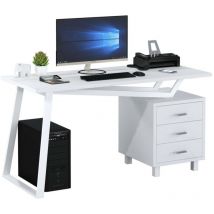 Mod. ELEGANT BIANCA Scrivania Tavolo per computer Mobile con Cassetti per camera ufficio