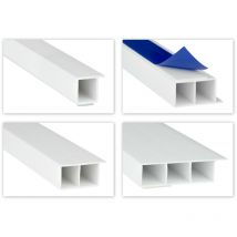 Modanature a camera cava pvc bianco 2m - altezza bordo 15mm, scelta bandiera & nastro adesivo - hj: Senza nastro adesivo, HJ.235 - 100x15mm