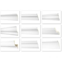 Modanature da 2 metri, tutti i modelli - Modanature lisce in pu, resistenti agli urti - Perfect ab: AB190 - 103x50 mm