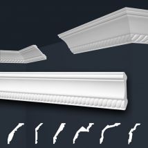 Modanature in stucco bianche, eps Styropor form-fitting, pacchetti economici Marbet Series-B: B-07 / 53x53mm, 50 metri / 25 strisce