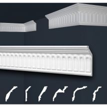 Modanature in stucco bianche, eps Styropor form-fitting, pacchetti economici Marbet Series-B: B-19 / 29x75mm, 50 metri / 25 strisce