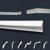 Modanature in stucco bianche, eps Styropor form-fitting, pacchetti economici Marbet Series-B: B-42 / 20x60 mm, 30 metri / 15 strisce