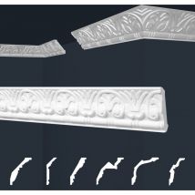 Modanature in stucco bianche, eps Styropor form-fitting, pacchetti economici Marbet Series-B: B-13 / 53x54mm, 30 metri / 15 strisce