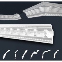 Marbet Design - Modanature in stucco bianche, eps Styropor form-fitting, pacchetti economici Marbet Series-B: B-23 / 70x71mm, 20 metri / 10 strisce