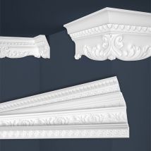 Modanature in stucco bianche, EPS Styropor form-fitting, pacchetti economici Marbet Series-B: B-36 / 58x135 mm, 30 metri / 15 strisce