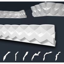 Modanature in stucco bianche, eps Styropor form-fitting, pacchetti economici Marbet Series-B: B-41 / 47x121 mm, 2 metri / 1 modanatura