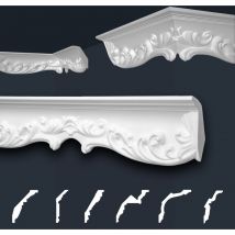 Modanature in stucco bianche, eps Styropor form-fitting, pacchetti economici Marbet Series-B: B-45 / 56x88mm, 2 metri / 1 modanatura