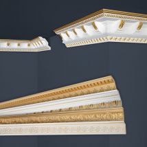 Modanature in stucco oro, eps Styropor form-fitting, pacchetti economici Marbet Series-B: B-23 oro / 70x71 mm, 2 metri / 1 modanatura