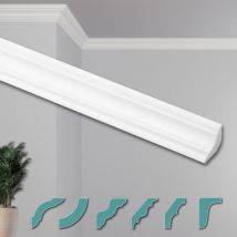 Hexim - o Stucchi per soffitto - Moderni in xps Styropor bianco, 2 Metri Profili di Cornici Decorative: ZG3 - 22 x 22 mm, Un pezzo campione