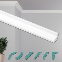 O Stucchi per soffitto - Moderni in xps Styropor bianco, 2 Metri Profili di Cornici Decorative: ZG5 - 28 x 20 mm, Angoli pretagliati / nk-zg - Hexim