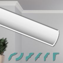 Hexim - o Stucchi per soffitto - Moderni in xps Styropor bianco, 2 Metri Profili di Cornici Decorative: ZG24 - 56 x 56 mm, Confezione economica da 20