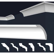 Cornici in xps Polistirolo Bianco per Soffitto e Pareti, Modelli di Cornici E-Cornici: 2 metri / 1 modanatura, E-43 / 50x50 mm - Marbet Design