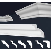 Marbet Design - Cornici in xps Polistirolo Bianco per Soffitto e Pareti, Modelli di Cornici E-Cornici: E-8 / 70x70mm, 20 metri / 10 strisce