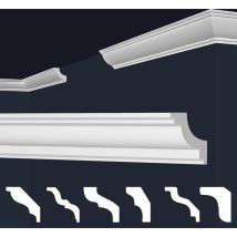 Cornici in xps Polistirolo Bianco per Soffitto e Pareti, Modelli di Cornici E-Cornici: E-28 / 31x31mm, 40 metri / 20 strisce - Marbet Design