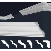 Cornici in xps Polistirolo Bianco per Soffitto e Pareti, Modelli di Cornici E-Cornici: E-40 / 45x45mm, Max. Pacchetto (miglior prezzo al metro)