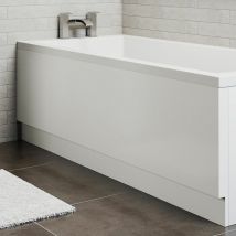 Essentials - Modern Acrylic Side Bath Panel Gloss White Finish 1600 Bathroom
