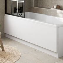 Essentials - Modern Acrylic Side Bath Panel Gloss White Finish 1700 Bathroom