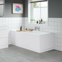 Modern Bathroom 1800 Front & 800 End Bath Panel Pack 18mm mdf White Gloss Plinth - White