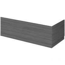 Hudson Reed Fusion Anthracite Woodgrain 750mm End Bath Panel with Plinth - OFF571
