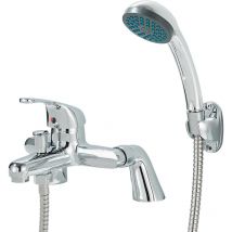 Suguword - Modern Bathroom Sink Faucet with Shower Mixer, Modern Bathroom Curved Bathtub Shower Mixer with Shower Handle and Hose Brass Base Mounted