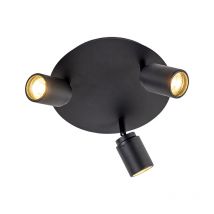 Qazqa - Modern bathroom spot black 3-light IP44 - Ducha - Black