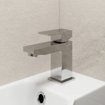 Architeckt - Modern Bathroom Square Mini Mono Basin Sink Mixer Tap Brass Lever Handle Chrome
