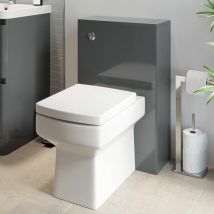 Modern Bathroom Toilet Unit Concealed Cistern Royan wc btw Soft Close Seat Grey