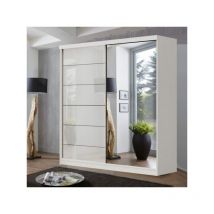 Sliding Wardrobes 4u - Modern Bedroom Infinity High Gloss Mirror Sliding Door Wardrobe 150cm - White