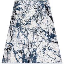 Modern carpet cozy 8871 Marble - structural two levels of fleece blue blue 80x150 cm