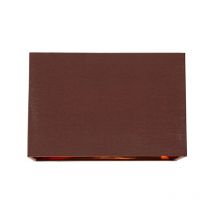 Modern Chocolate Brown Cotton Fabric Rectangular 30cm Shade with Copper Inner by Happy Homewares Chocolate Brown