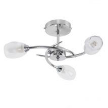 Minisun - Mia Modern Chrome 3 Way led Ceiling Light with Frosted Glass Shades - Supplied with 3 x 3W G9 led Bulbs