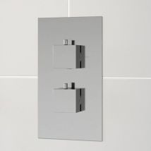 Architeckt - Modern Concealed Shower Valve Thermostatic Square Controls Chrome Twin Outlet