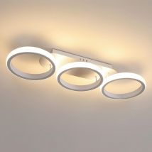 Goeco - Modern Design led Ceiling Light 32W Circle Rings Warm White 3000K For Living Room Bedroom Dining Room Office White