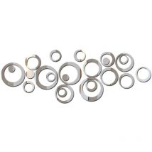 Modern design spiegelset, acryl decoratieve spiegelkristal, diamant, 23 stuks/set, 3D, doe-het-zelf, zilver