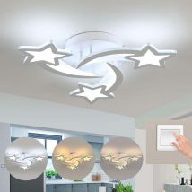 Goeco - Modern Dimmable Led Ceiling Light Star Shape Dimmable Ceiling Lamp 3000K/4500K/6500K for Living Room Bedroom Dining Room Office White