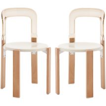 Wahson Office Chairs - Modern Dining Chairs Armless Chairs Set of 2 Kitchen Chairs Curved Back Chairs with Wooden Legs Side Chairs for Dining