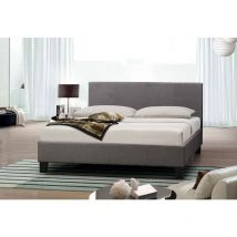 Furniturestop - Modern Economy Fabric Bed Minimal Designer Frame - Grey - Luxury Memory Foam Mattress 4ft6