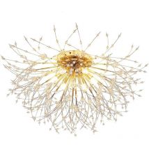 Modern Firework Chandeliers, 6-Lights Dandelion Ceiling Lamp Semi Flush Mount Crystal Fixtures Ceiling Lighting LED Pendant Light Fixtures for Living