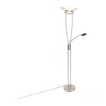 Qazqa - Modern floor lamp steel incl. led and dimmer - Lexus - Steel