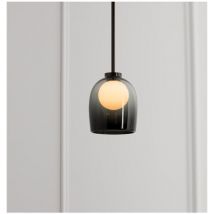 Wottes - Modern Hängelampe Glas Lampenschirm Pendelleuchte Höhenverstellbare Kronleuchter Ø18CM - Rauchgrau