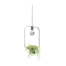 Modern hanging lamp black with glass rectangular - Roslini - Black