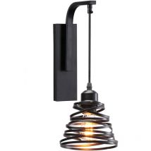 Wottes - Modern Wall Light Indoor Wall Sconce Black Spiral Lamp Shade for Kitchen Island Bar Cafe
