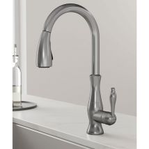 Lookshop - Mitigeur de cuisine moderne avec douchette et tuyau extractible Nickel brossé