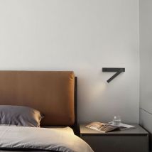 Modern led Wandleuchte 330° Wandstrahler Spot Drehbar Innen Wandlampe mit Taste Schwarz Wandspot Neutrales Licht