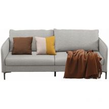 Costway - Modern Loveseat Sofa Couch Upholstered Sofa Couch with Armrest Sturdy Metal Legs
