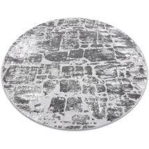 Rugsx - Modern mefe carpet Circle 6184 Paving brick - structural two levels of fleece dark grey grey round 100 cm