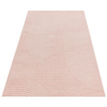 Lord Of Rugs - Modern Muse MU17 Geometric Rug for Retro Living Room, Bedroom, Kitchen, Lounge Soft Pink Rug in Small 80x150 cm (2'6'x5')