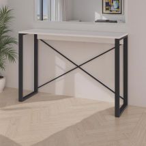Modern Narrow Console Table - 110cm Wide - Engineered Wood & Black Metal Frame - Ideal for Hallways - Entryways & Living Rooms