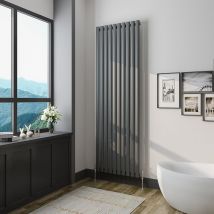 Oval Column Radiator 1800x590mm Anthracite Vertical Radiator Single Modern Central Heating Radiators Designer Radiators